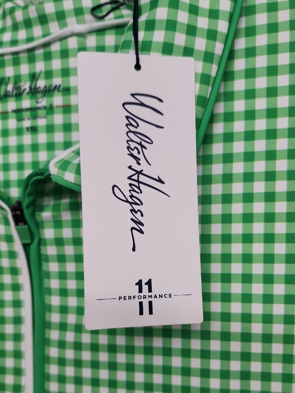 Walter Hagen Green Gingham Sleeveless Zip Polo Performance Tank Women's XXL New - Picture 2 of 8